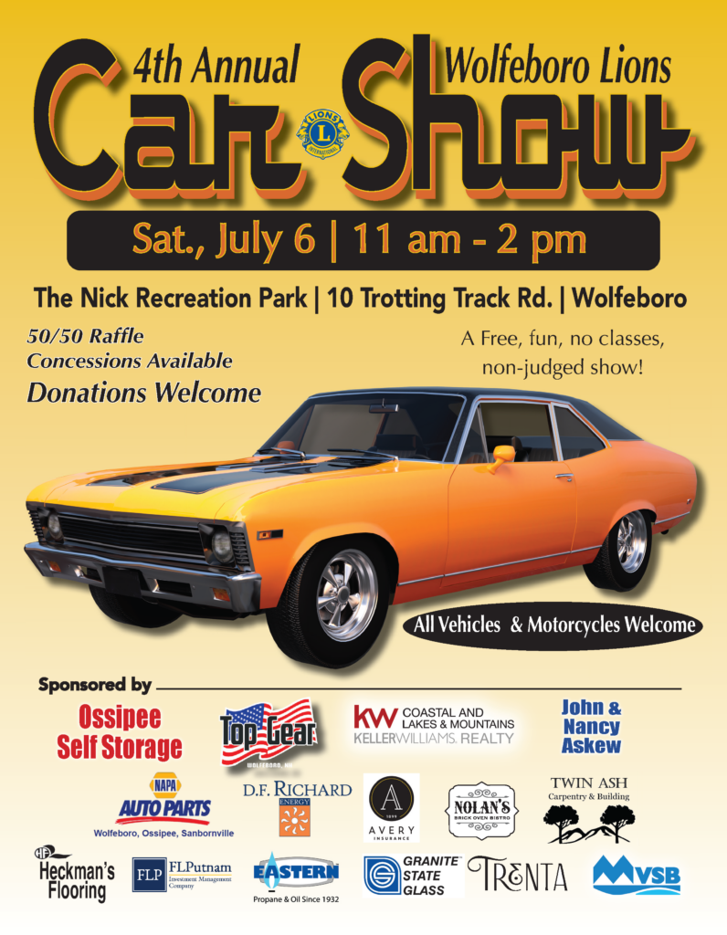 4th Annual Wolfeboro Lions Club Car Show - The Nick Recreation Park ...