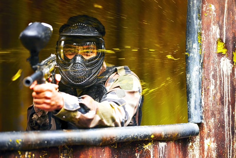 person playing paintball